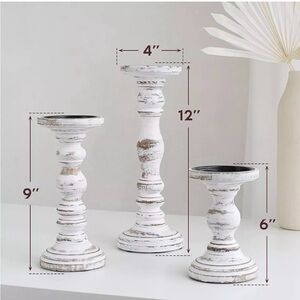 Large Candle Holders for Pillar Candles- Rustic Farmhouse Home Decor New In Box